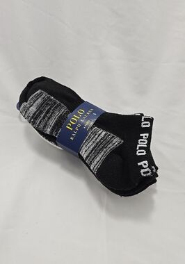 NWT Polo Ralph Lauren Women's 6 Pair Ankle Socks Black White